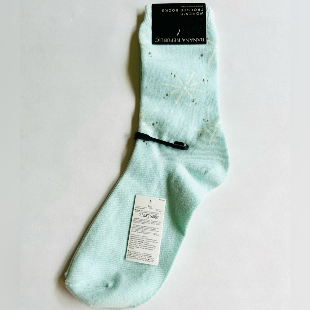 Banana Republic ice blue sparkle trouser socks NWT - Picture 2 of 4